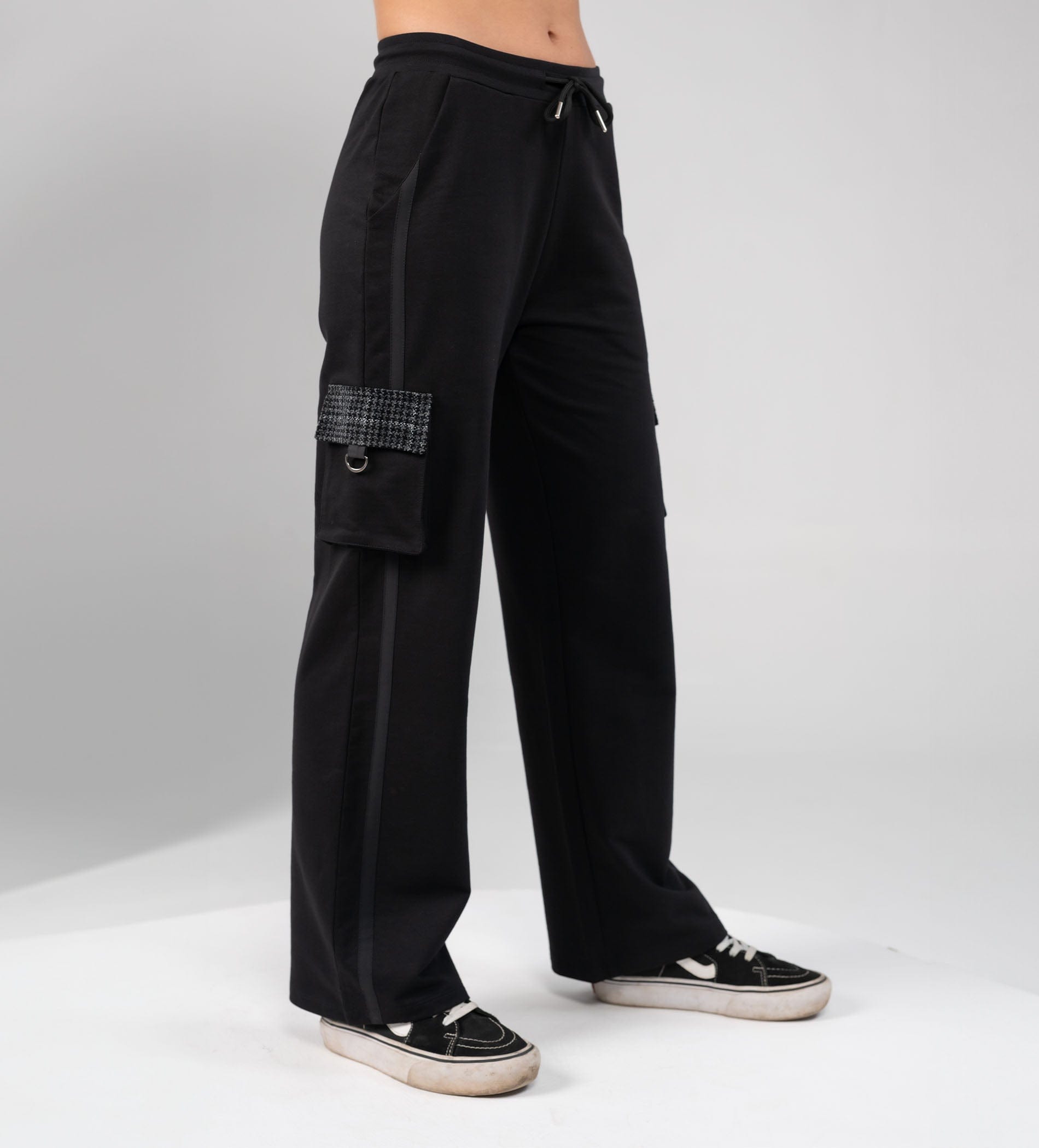Trackpants Cargos Twill patch wide leg black Trackpants