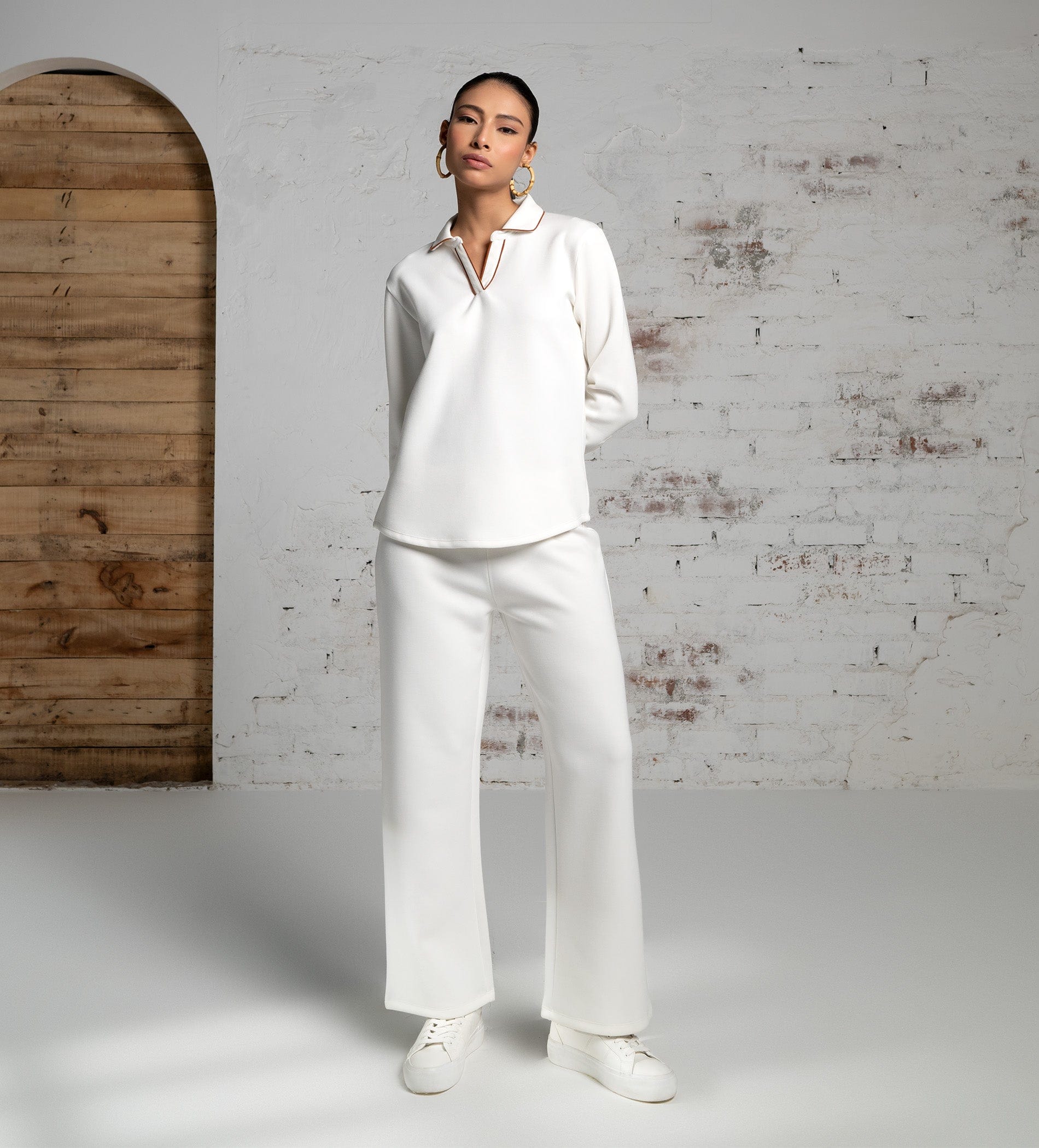 Trackpants Drawstring Trackpants Luxurious white Scuba Trackpant