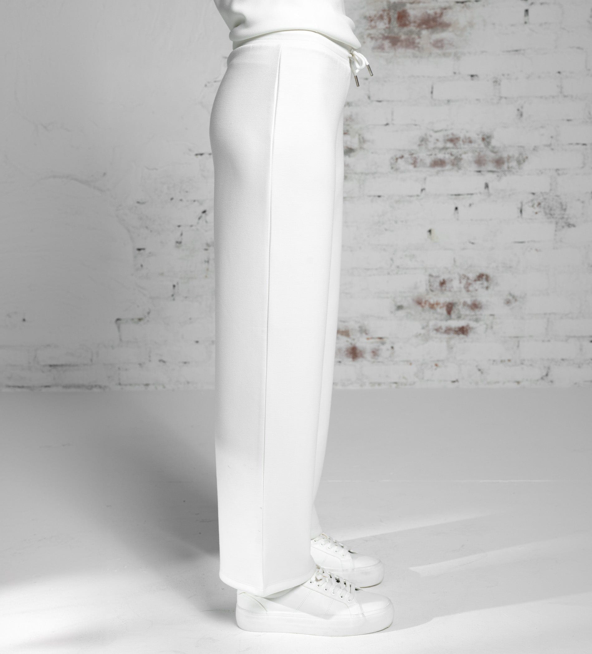 Trackpants Drawstring Trackpants Luxurious white Scuba Trackpant