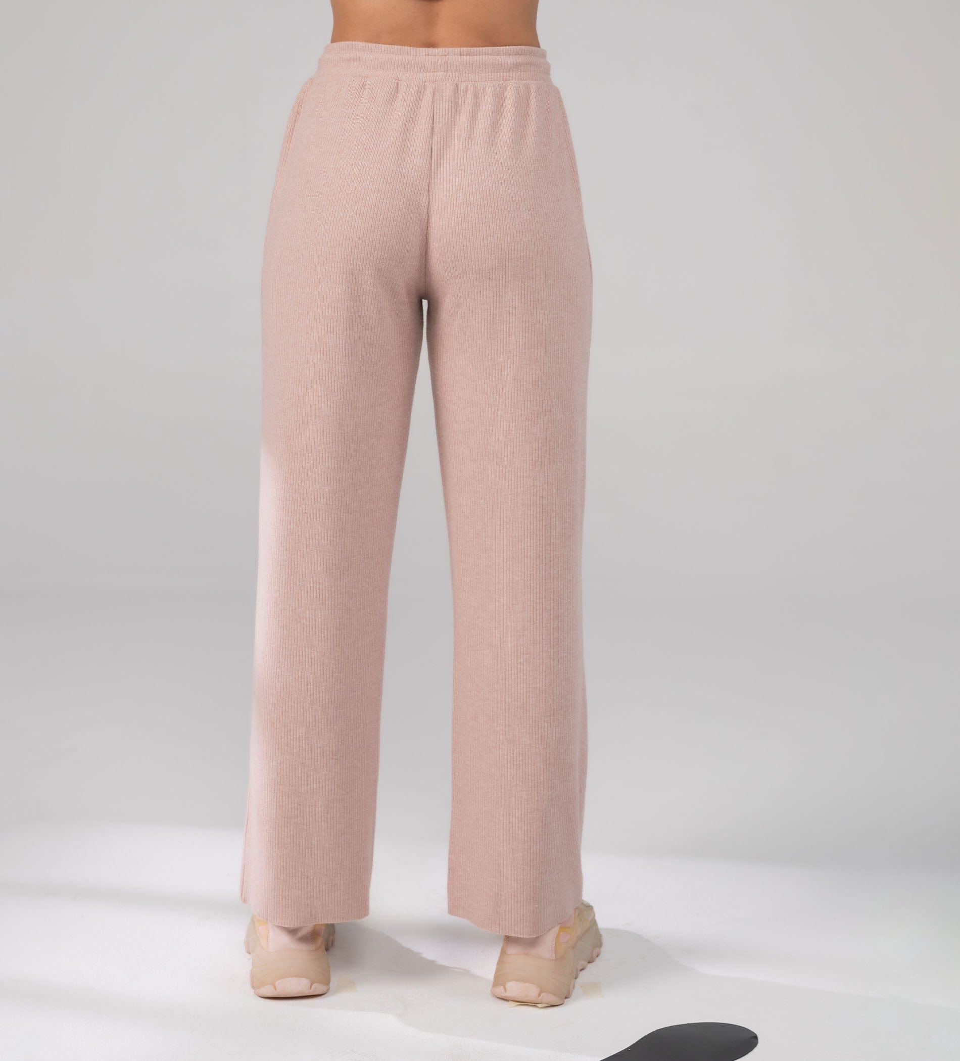 Trackpants Drawstring Trackpants Pink Versatile Rib Knit grey Trackpant