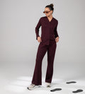 Trackpants Drawstring Trackpants Textured Rib Knit wine Trackpants