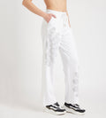 Trackpants Drawstring Trackpants White Abstract Print Вottom