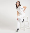 Trackpants Drawstring Trackpants White Abstract Print Вottom