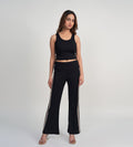 Trackpants Open Bottom Trackpant Sporty & Chic Black Bootcut
