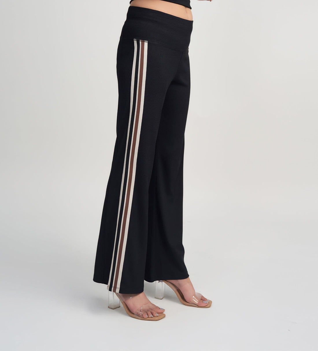 Trackpants Open Bottom Trackpant Sporty & Chic Black Bootcut