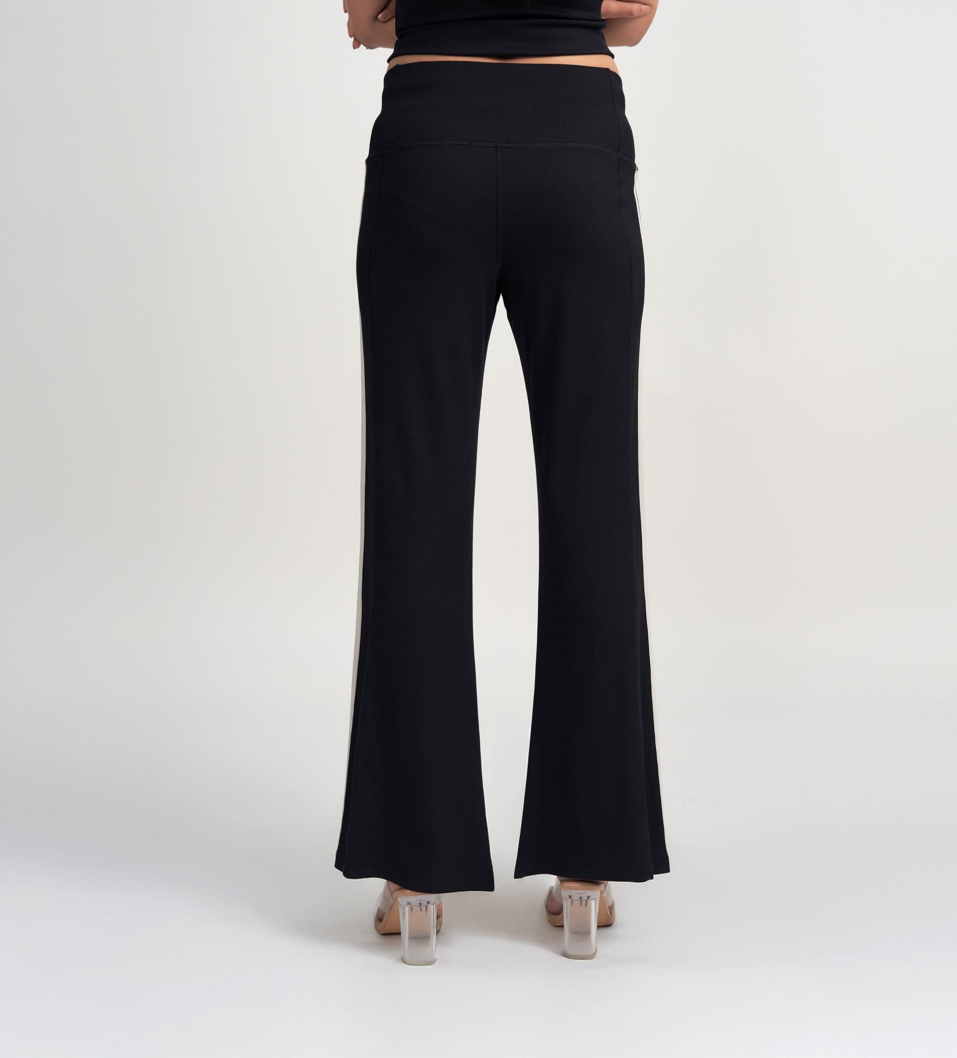 Trackpants Open Bottom Trackpant Sporty & Chic Black Bootcut