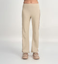 Trackpants Open Bottom Trackpant Sporty & Chic Cream Bootcut