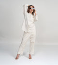 Trackpants STRAIGHT FIT TRACKPANTS Cream Straight-Cut Trouser