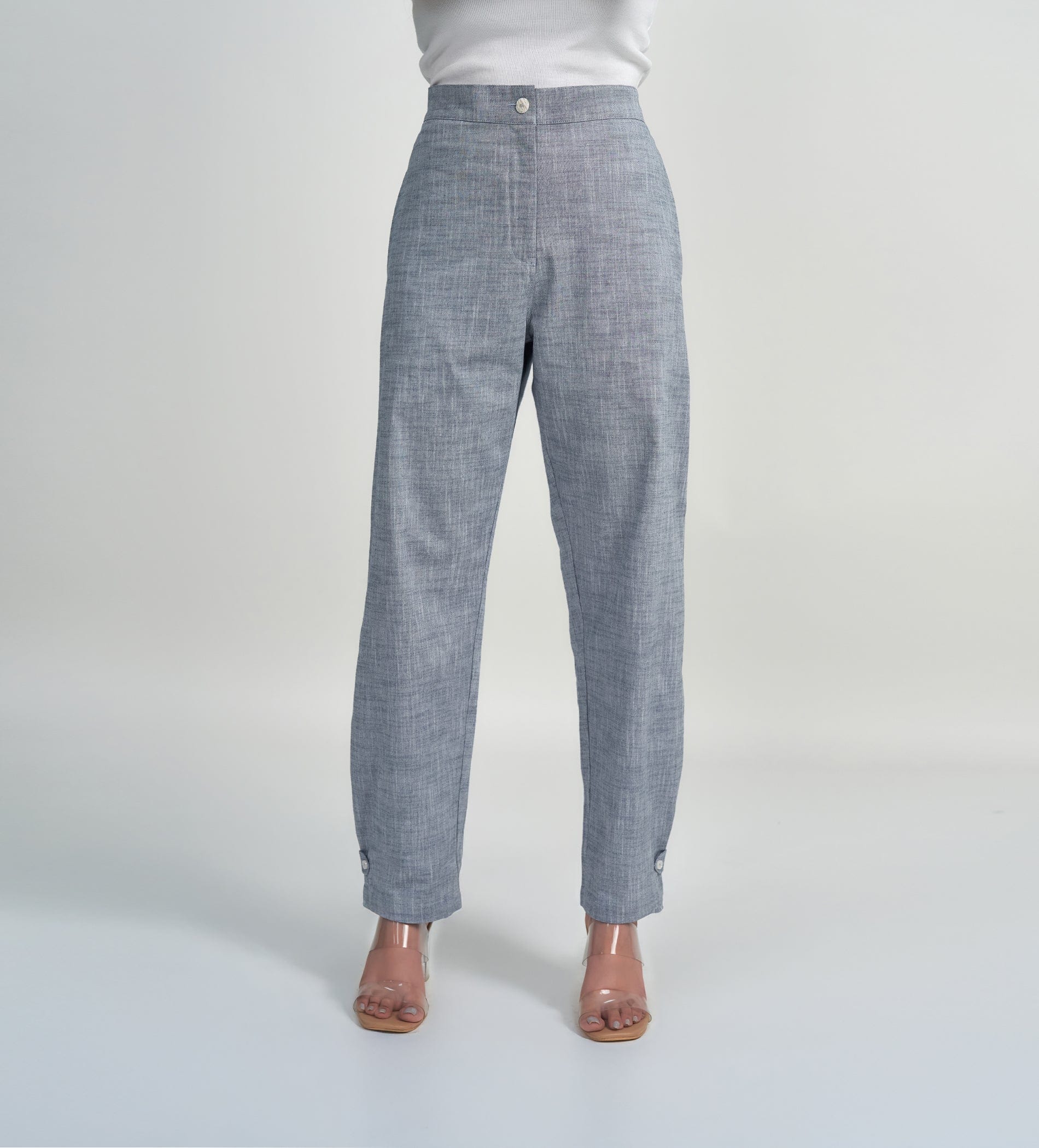 Trackpants STRAIGHT FIT TRACKPANTS Indigo Straight Pants with Button