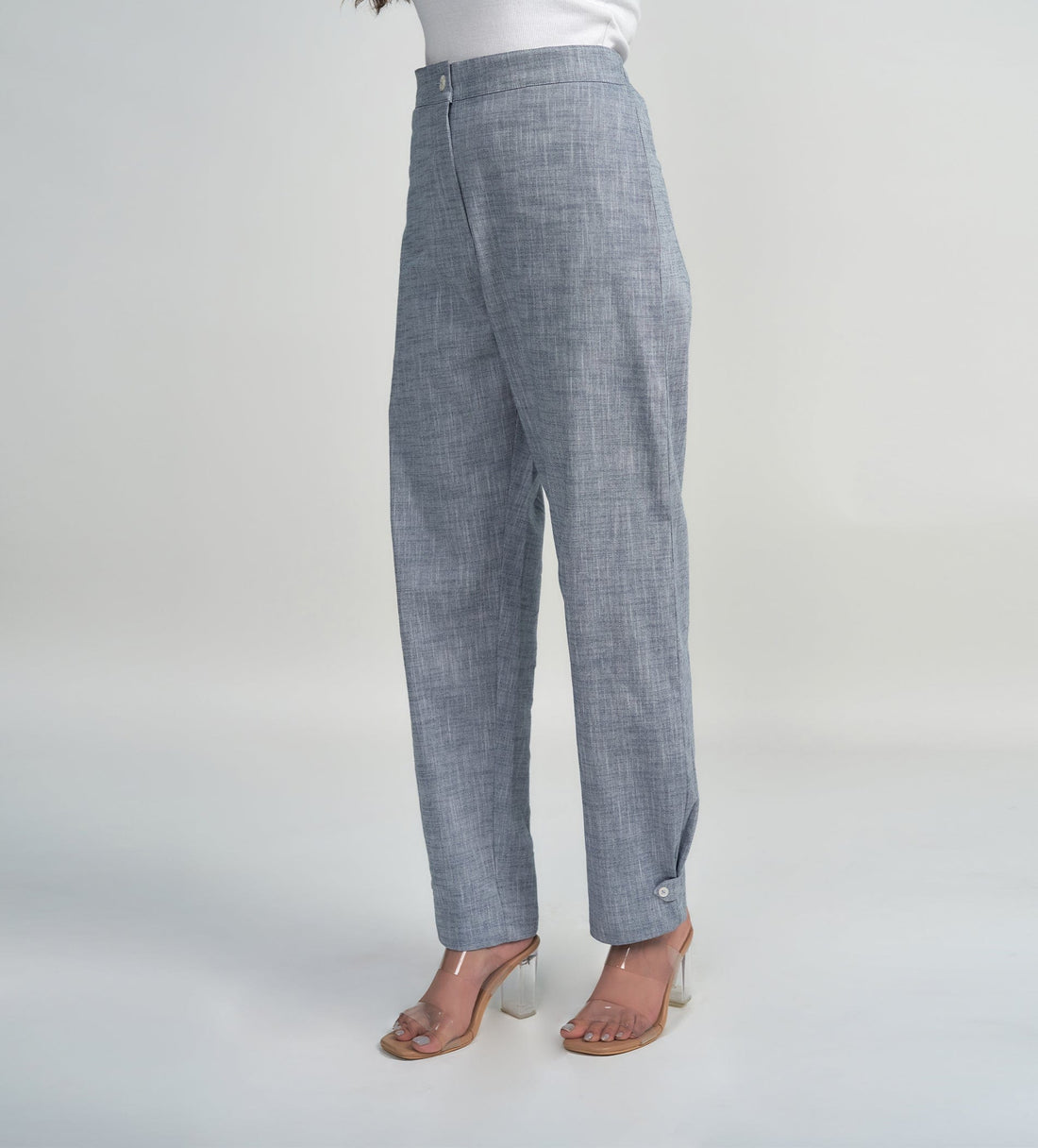 Trackpants STRAIGHT FIT TRACKPANTS Indigo Straight Pants with Button