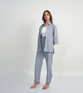 Trackpants STRAIGHT FIT TRACKPANTS Indigo Straight Pants with Button