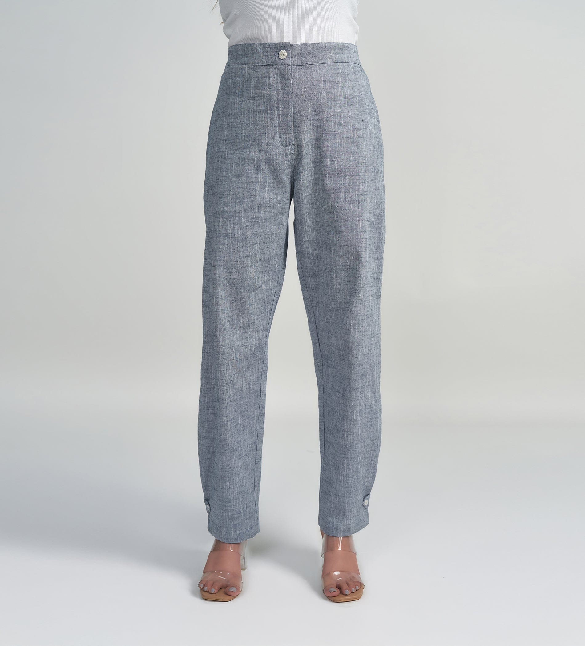 Trackpants STRAIGHT FIT TRACKPANTS Indigo Straight Pants with Button