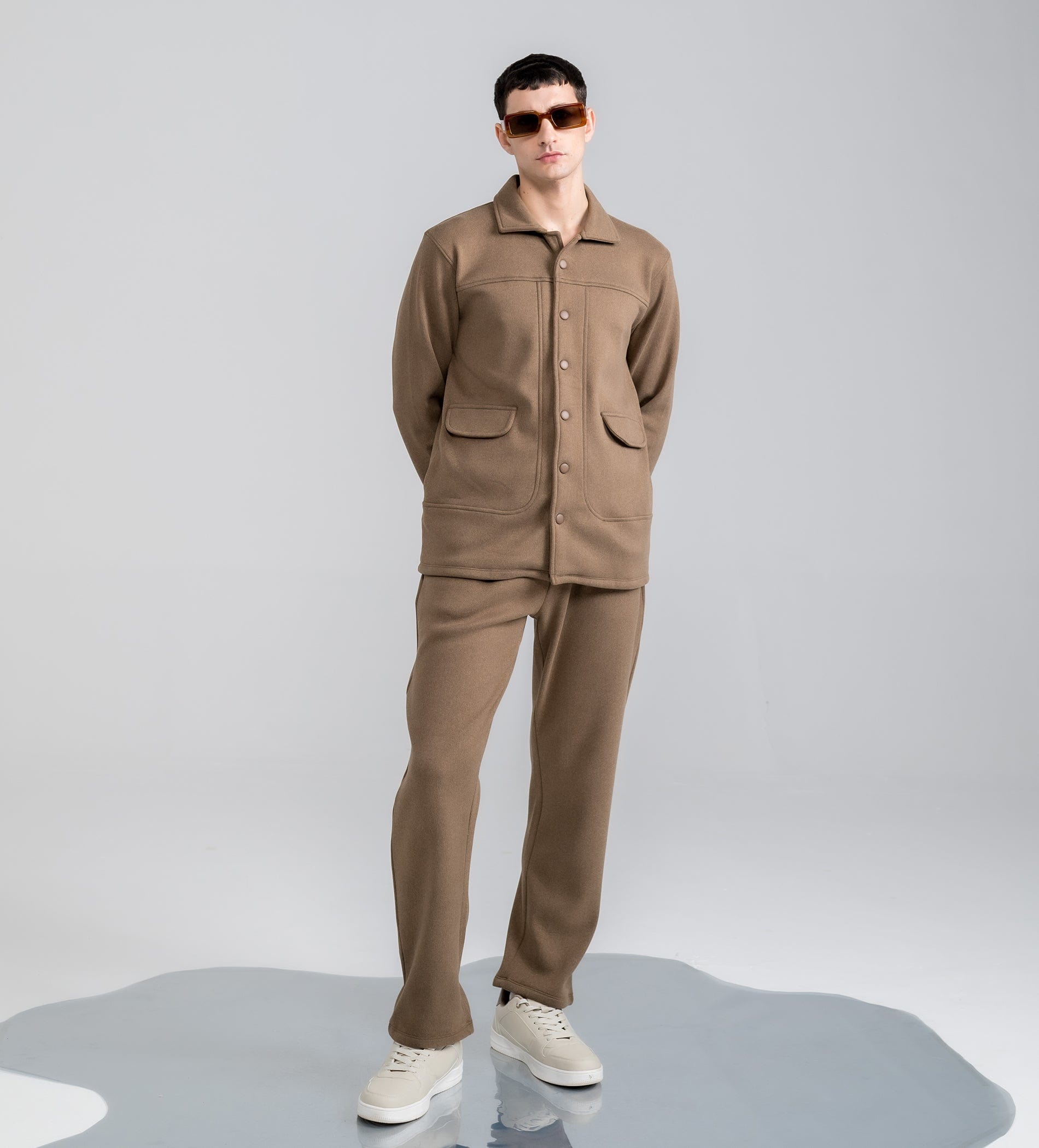 Trackpants STRAIGHT FIT TRACKPANTS Plush Blue bonded trackpants
