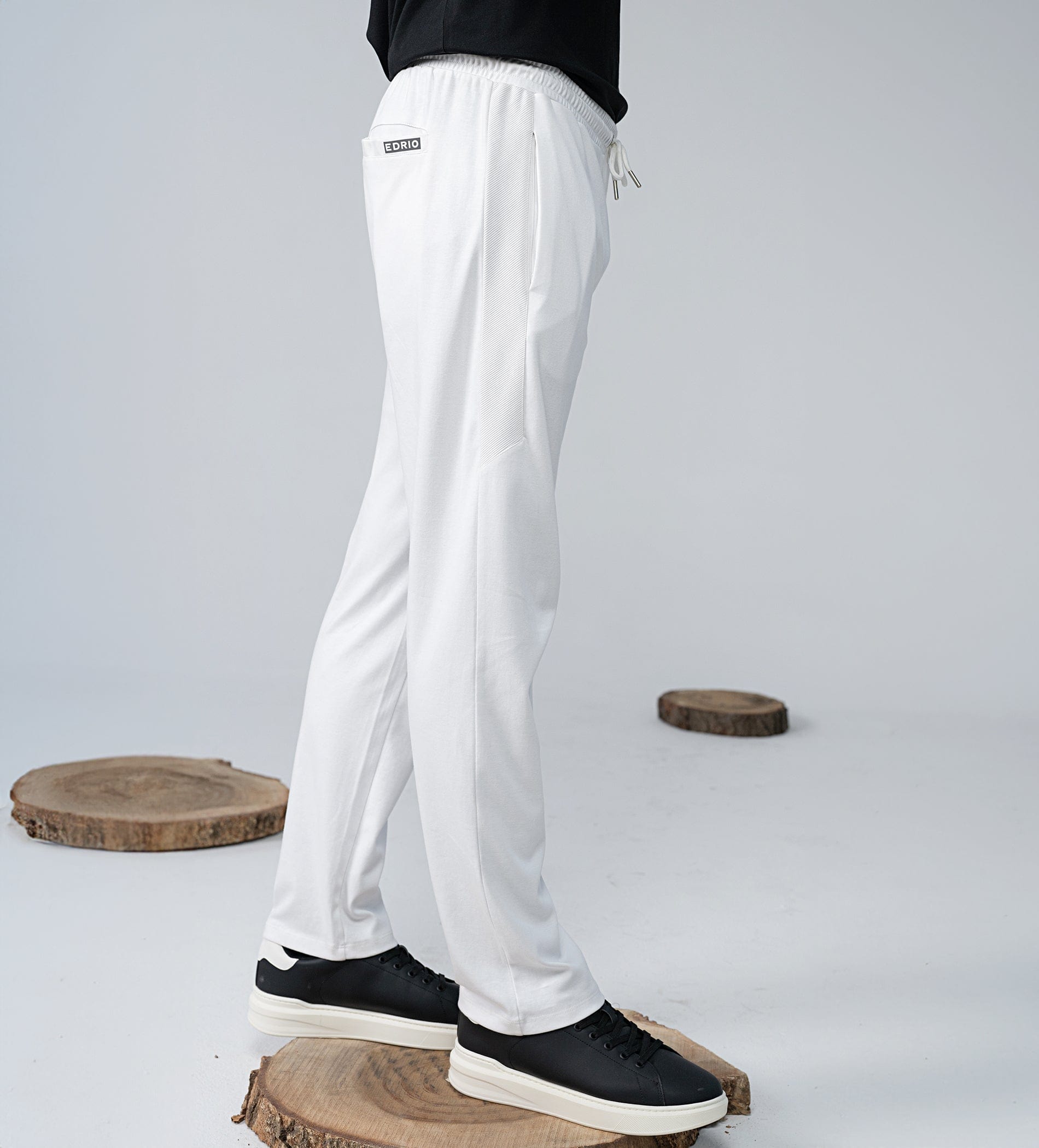 Trackpants STRAIGHT FIT TRACKPANTS White Ribbed Strides Trackpants