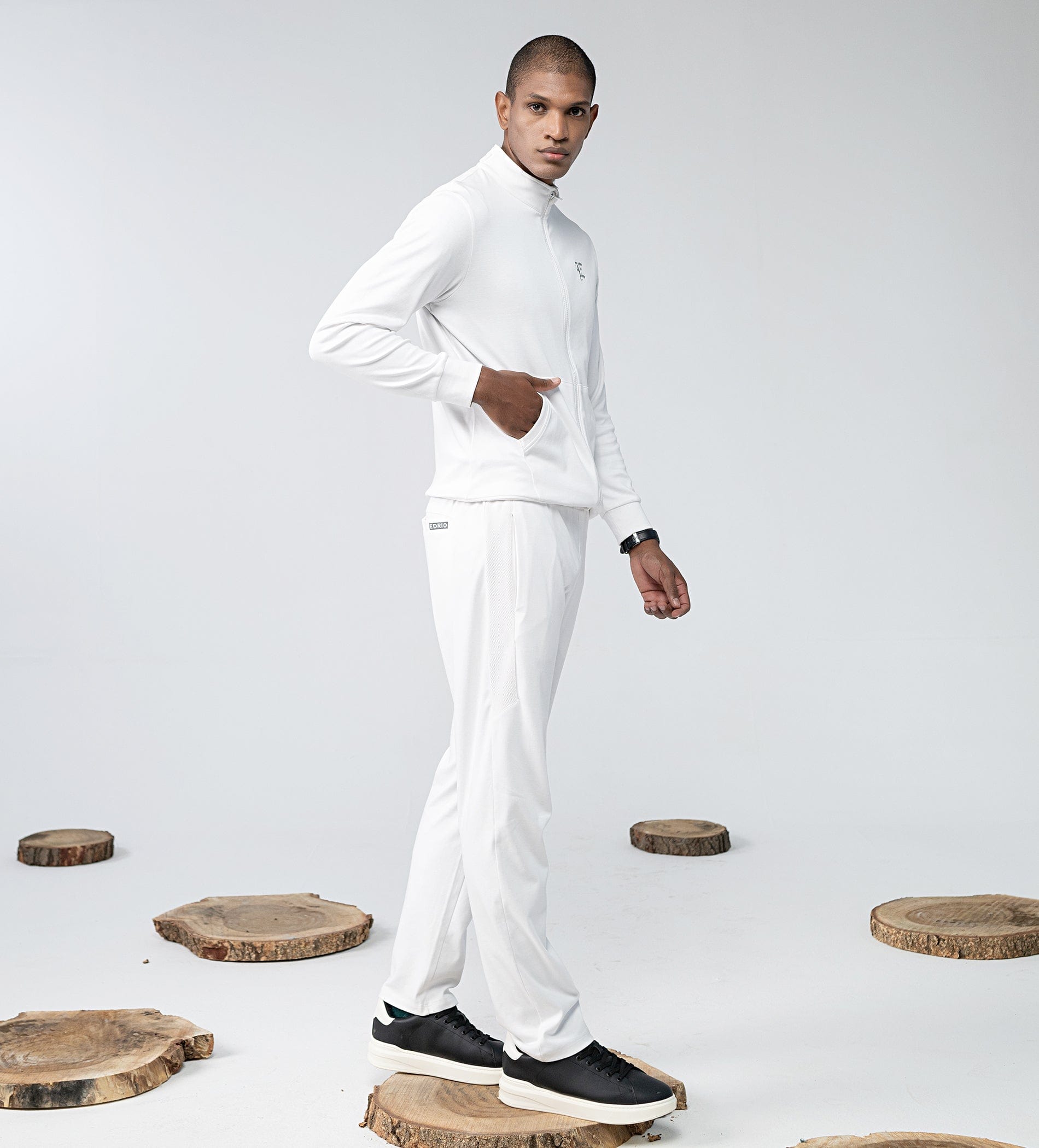Trackpants STRAIGHT FIT TRACKPANTS White Ribbed Strides Trackpants
