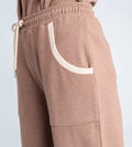 Trackpants Wide Leg Trackpant Classic Brown wide leg trackpant with Contrasting Ribbed Accents