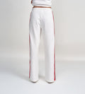 Trackpants Wide Leg Trackpant Luxe White Track with Gold Accents