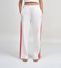 Trackpants Wide Leg Trackpant Luxe White Track with Gold Accents