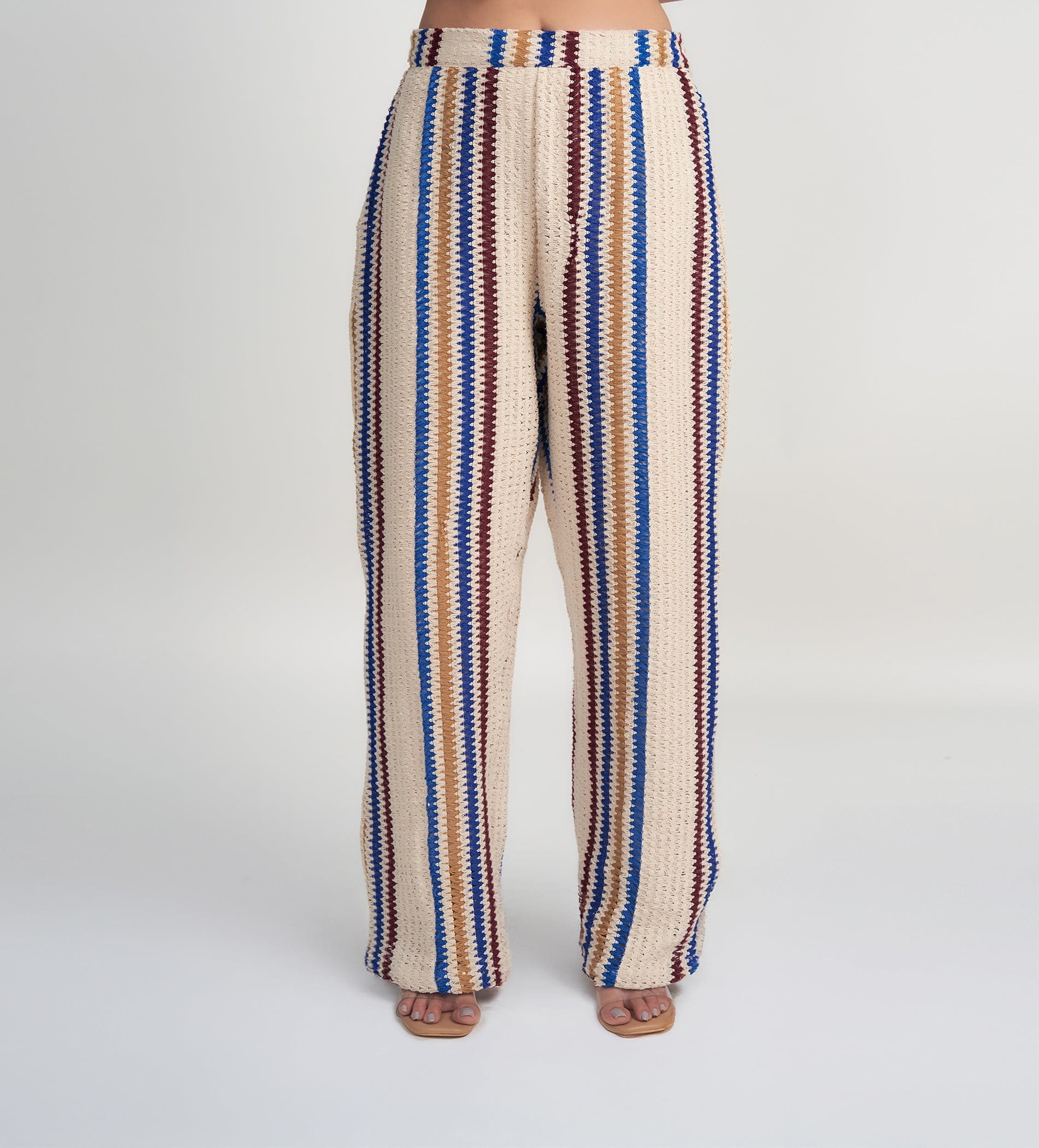 Trackpants Wide Leg Trackpant Multi colour Crochet Pant