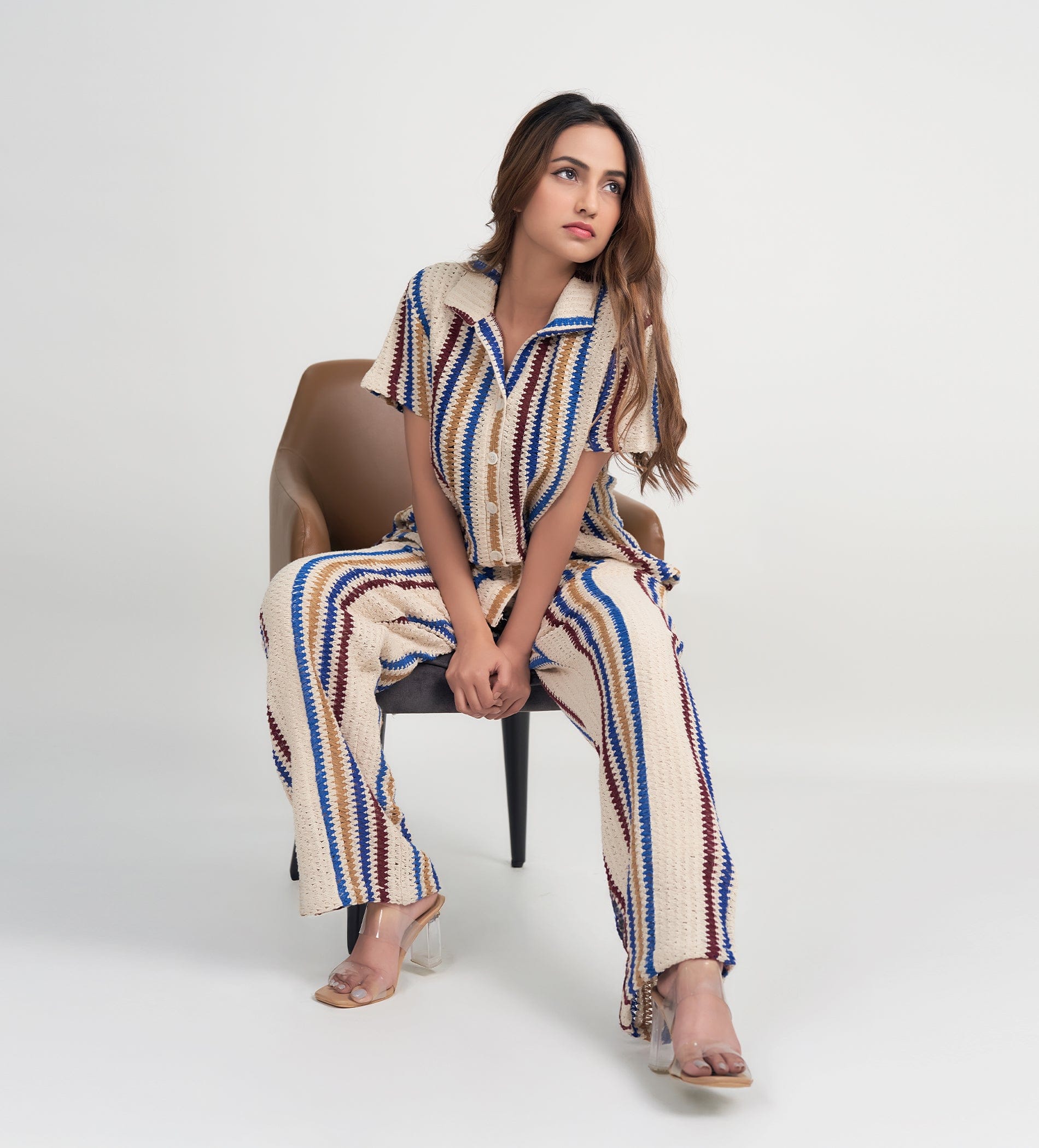 Trackpants Wide Leg Trackpant Multi colour Crochet Pant