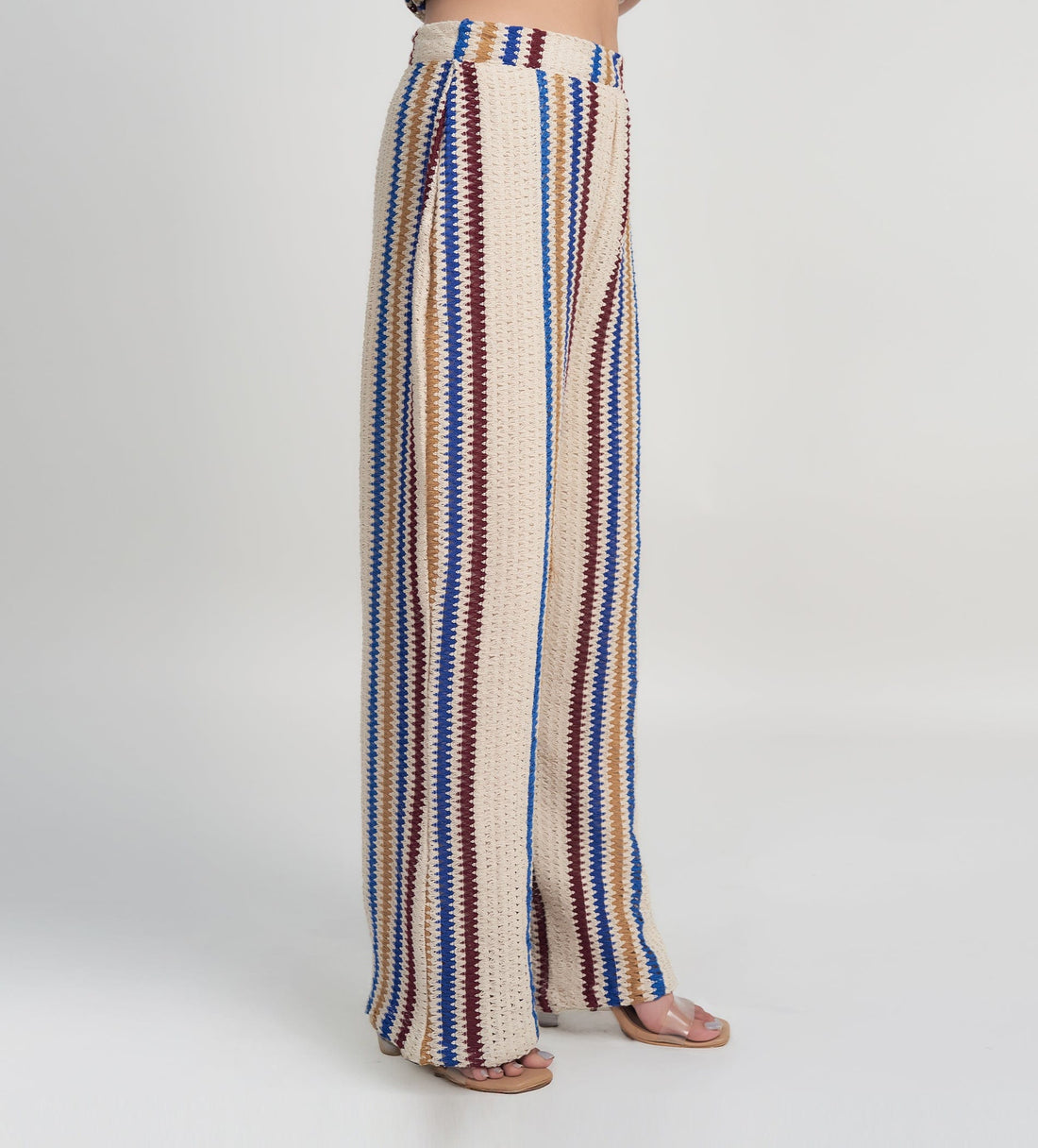 Trackpants Wide Leg Trackpant Multi colour Crochet Pant
