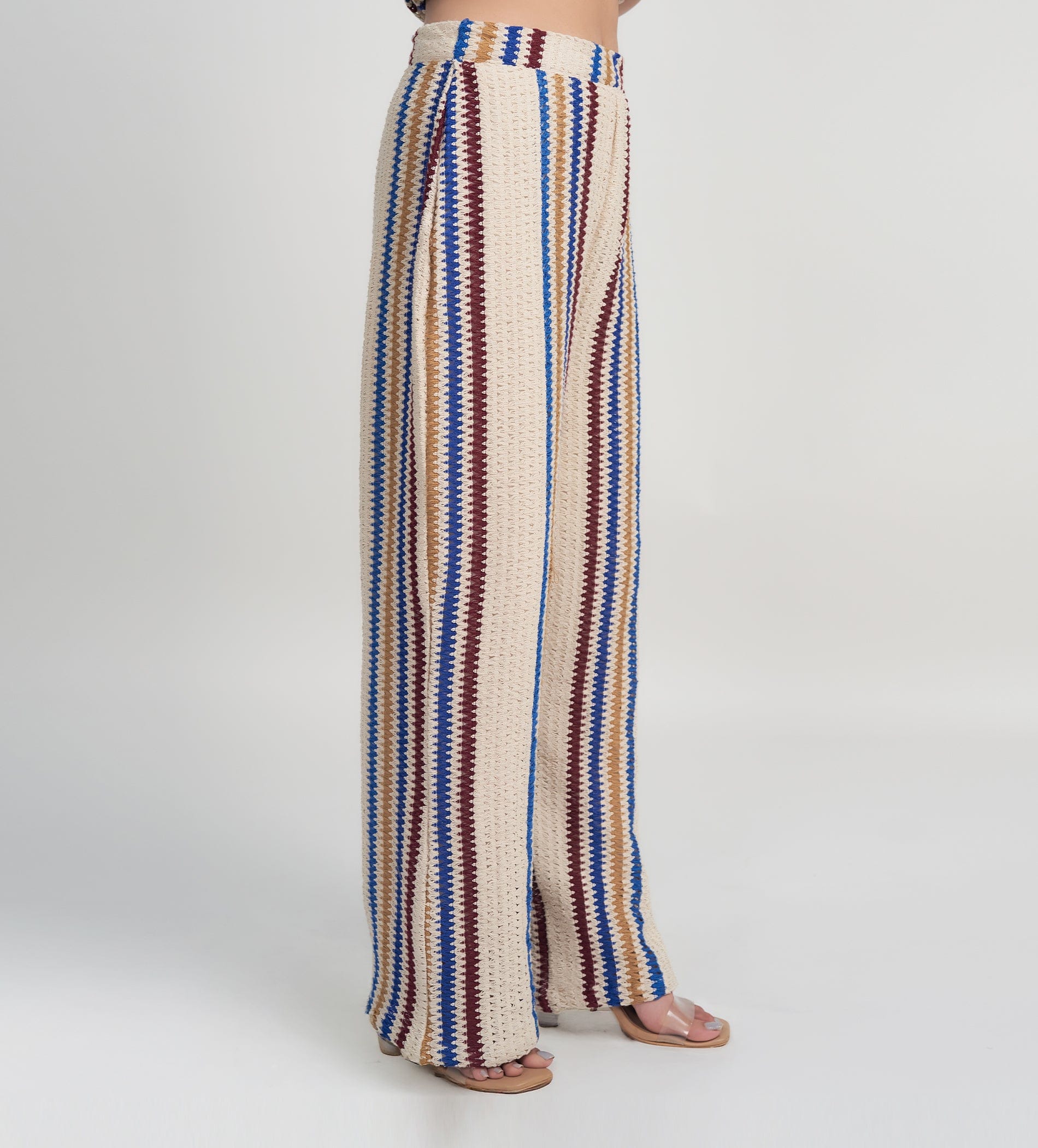Trackpants Wide Leg Trackpant Multi colour Crochet Pant
