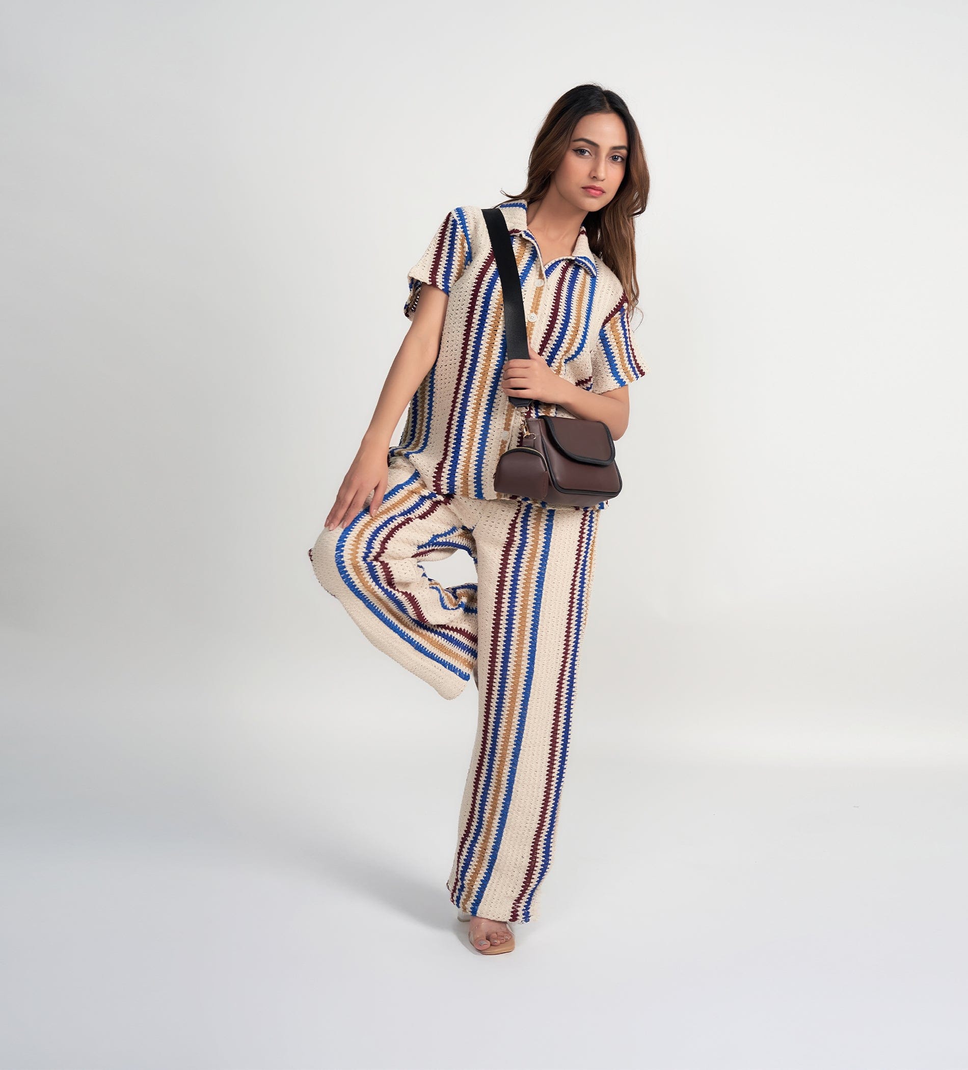 Trackpants Wide Leg Trackpant Multi colour Crochet Pant