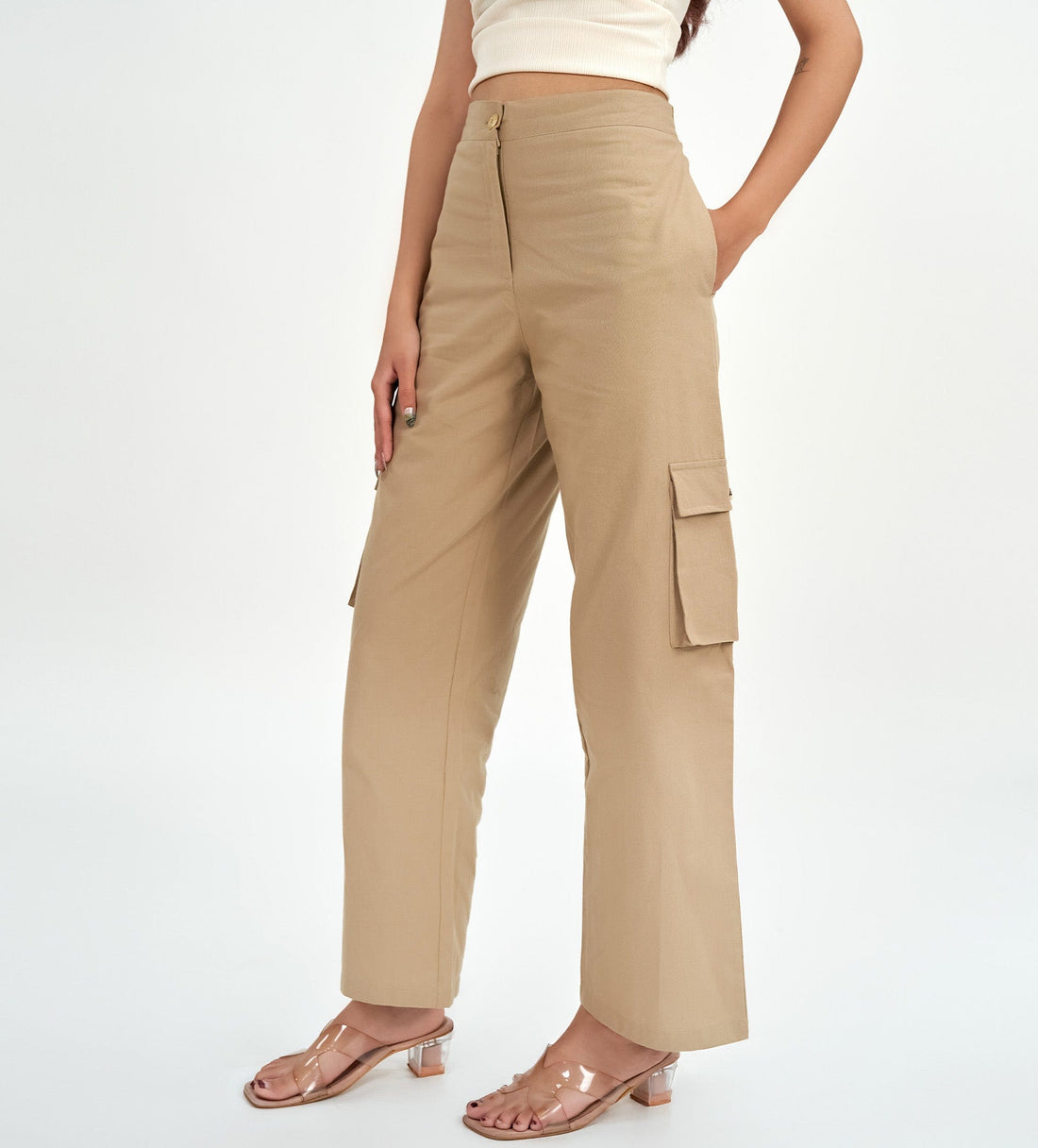 Trackpants Wide Leg Trackpant Trendy Tan Woven pant
