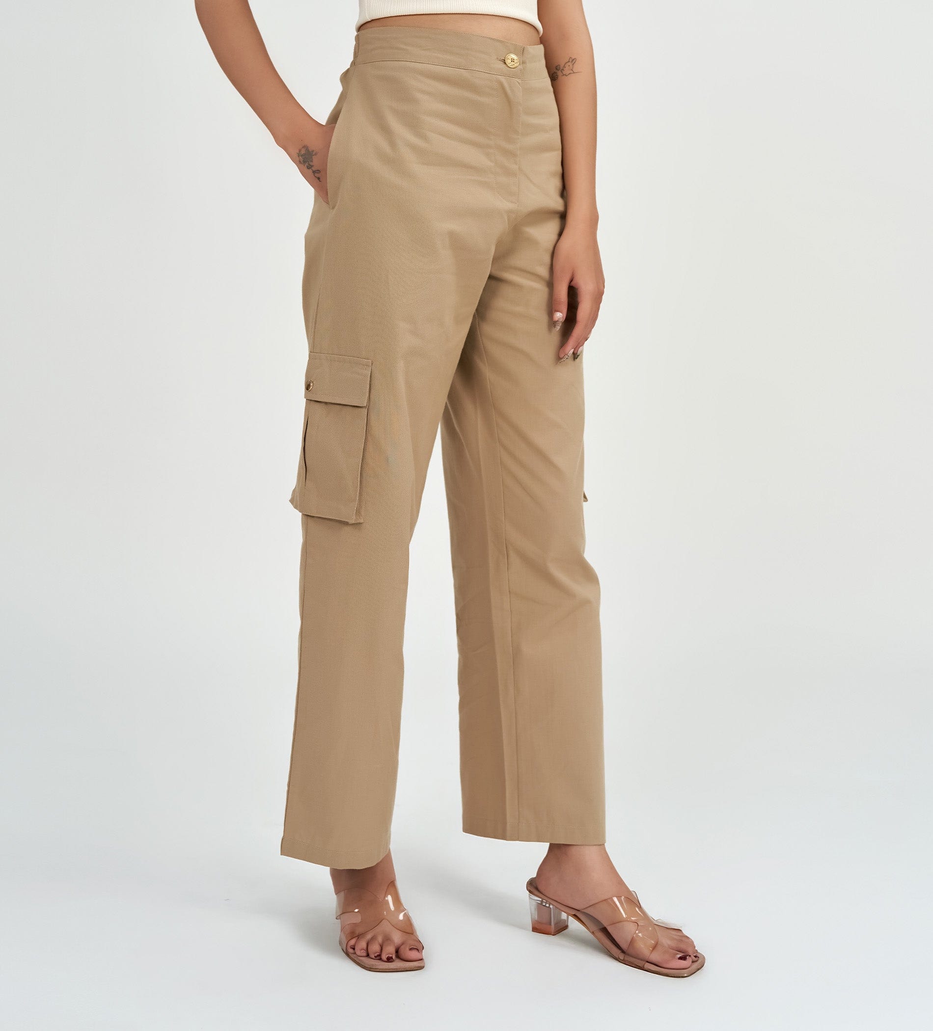 Trackpants Wide Leg Trackpant Trendy Tan Woven pant