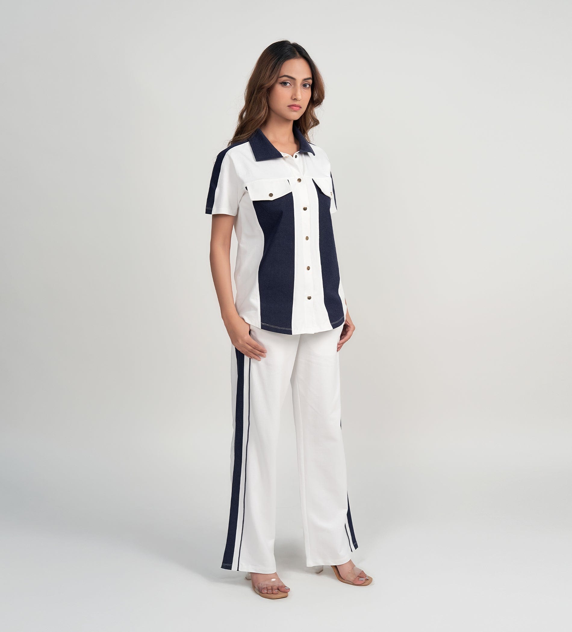 Trackpants Wide Leg Trackpant white Denim fusion Trackpant